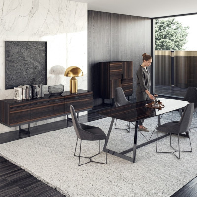 Esszimmer Set 7tlg Luxus Esstisch 4x Stühle Design Kommode Sideboard Neu