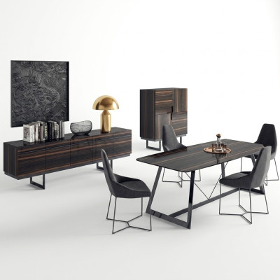 Esszimmer Set 7tlg Luxus Esstisch 4x Stühle Design Kommode Sideboard Neu