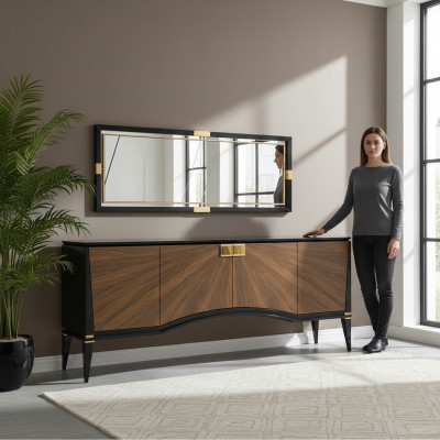 Luxus Set Esszimmer Sideboard mit Spiegel Design Modern Möbel Neu