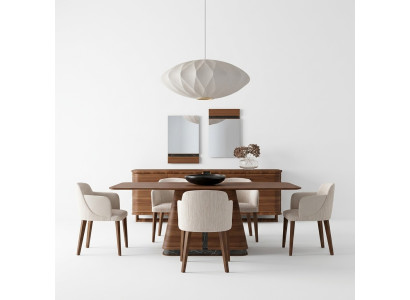 Modern Esszimmer Esstisch 4x Stühle Essgruppe Sideboard Luxus Möbel 2x Spiegel