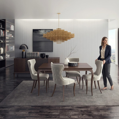 Luxus Esszimmer Set 6tlg Neu Esstisch 4x Stühle Einrichtung Sideboard