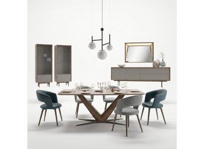 Esszimmer Set 9tlg Esstisch Komplett Stühle 4x Holz Sideboard Neu Holzschrank