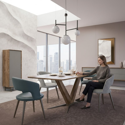 Esszimmer Komplett 8tlg Stühle Set Neu Esstisch Sideboard Design Vitrine