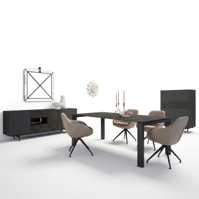 Essgruppe Esszimmer Set 8tlg Esstisch 4x Stühle Luxus Schrank Design Einrichtung