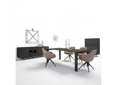 Essgruppe Esszimmer Set 8tlg Esstisch 4x Stühle Luxus Schrank Design Einrichtung