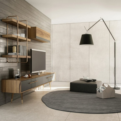 Modern Set TV-Ständer Design Wohnwand Wohnzimmer Wandregal Luxus Wandschrank