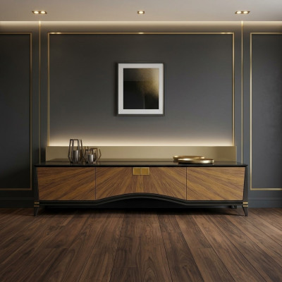 Modern Wohnzimmer TV-Ständer Design Einrichtung TV Schrank Holzmöbel Neu