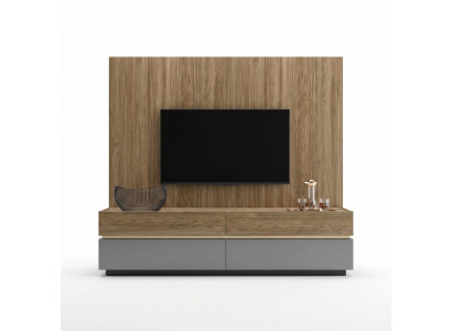 Wohnwand TV Wand Holz Stil Modern Wohnzimmer Möbel TV-Ständer neu Einrichtung