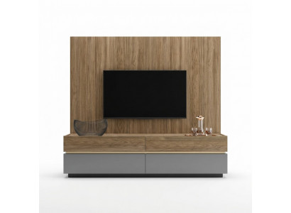 Wohnwand TV Wand Holz Stil Modern Wohnzimmer Möbel TV-Ständer neu Einrichtung