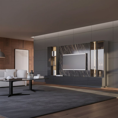 Wohnzimmermöbel Komplette Set 6tlg Designer Wohnwand Holzmöbel Luxus Einrichtung