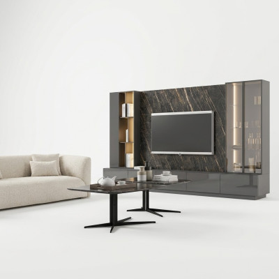 Wohnzimmermöbel Komplette Set 6tlg Designer Wohnwand Holzmöbel Luxus Einrichtung
