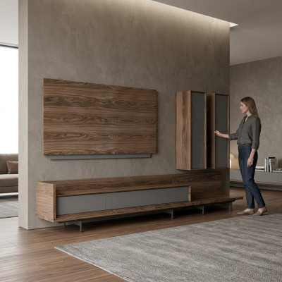 Wohnzimmermöbel TV-Ständer Komplett Wandschrank TV Rahmen Designer Einrichtung