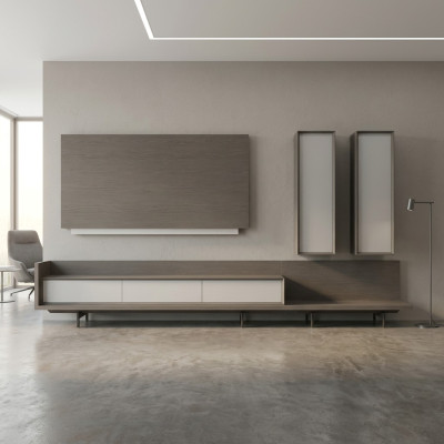 Wohnwand TV-Ständer TV Rahmen Einrichtung 2x Wandschrank Design Modern Garnitur