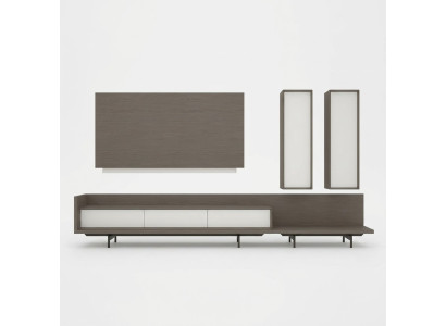 Wohnwand TV-Ständer TV Rahmen Einrichtung 2x Wandschrank Design Modern Garnitur