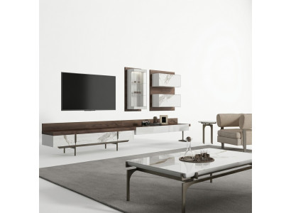Wohnwand tv Ständer Sideboard Wandschrank Modern Wohnzimmer Hänge Vitrine Holz