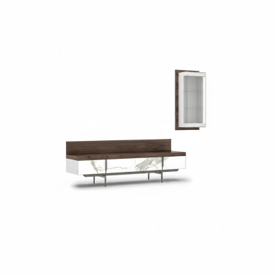 Wohnzimmer Set 2tlg TV-Ständer Komplett Hänge Vitrine Luxus Modern Design