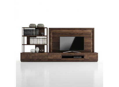 Luxus Wohnzimmer Wohnwand TV-Ständer Holzmöbel Bücherregale Neu TV Rahmen
