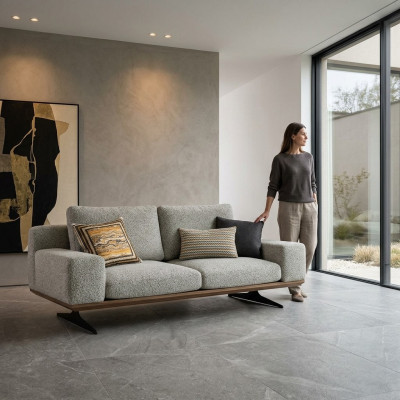 Modern Sofa Wohnzimmer Couch Zweisitzer Polstersofa Textil Möbel Designer Neu