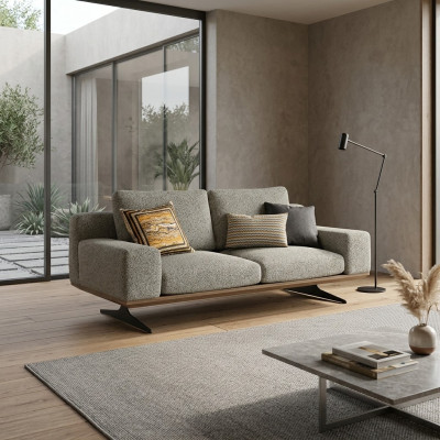 Modern Sofa Wohnzimmer Couch Zweisitzer Polstersofa Textil Möbel Designer Neu