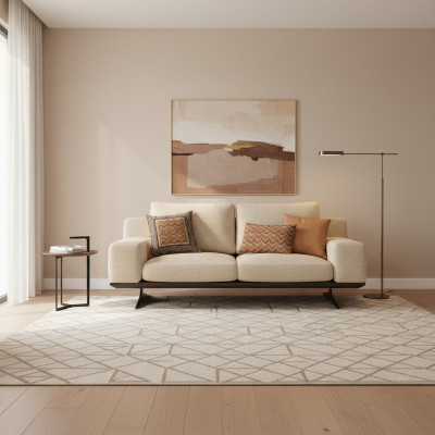  Modern Polstersofa Wohnzimmer Zweisitzer Sofa Couch Textil Designer Einrichtung