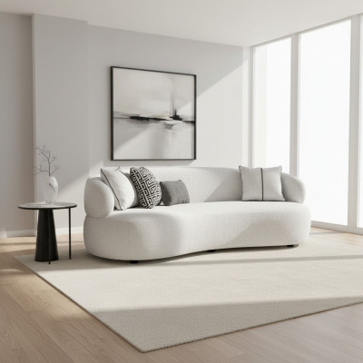 Wohnzimmer Weiß Sofa Dreisitzer Textil Polstermöbel Modern Designer Möbel