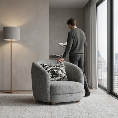Modern Möbel Sessel Polstersitz Designer Einrichtung Polstermöbel Textil Neu