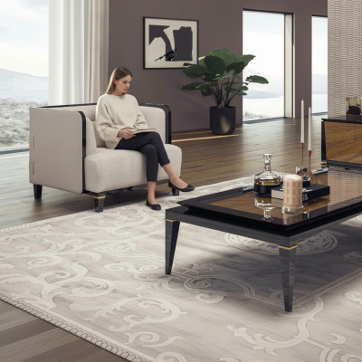 Neu Modern Möbel Wohnzimmer Sessel Designer Einrichtung Weiß Polstersitz