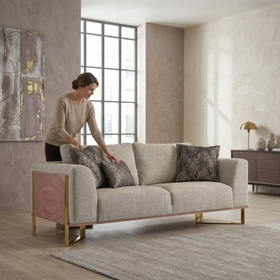 Zweisitzer Sofa Wohnzimmer Polstermöbel Design Couch Einrichtung Textil Neu