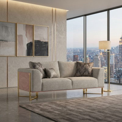 Zweisitzer Sofa Wohnzimmer Polstermöbel Design Couch Einrichtung Textil Neu