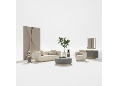 Wohnzimmer Set 2tlg Sofa Komplett Design Dreisitzer Sofa Neu Sessel Sofagarnitur