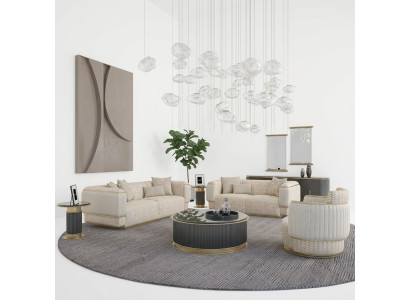 Sofa Komplett 3 tlg Wohnzimmer Design Dreisitzer Sofagarnitur Zweisitzer Couch