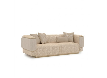 Dreisitzer Sofa Textil Wohnzimmer Beige Polstermöbel Luxus Sofas Couch