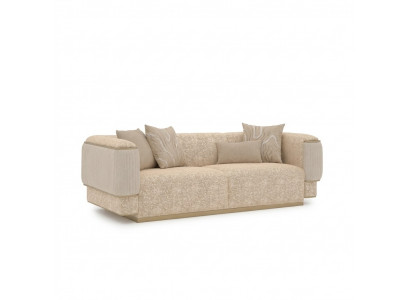 Dreisitzer Sofa Textil Wohnzimmer Beige Polstermöbel Luxus Sofas Couch