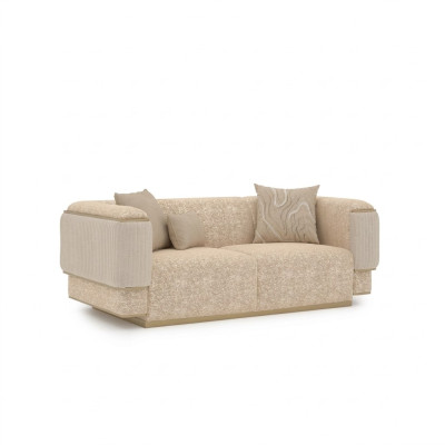 Luxus Wohnzimmer Möbel Sofa Couch Zweisitzer Beige Sofas Polstermöbel