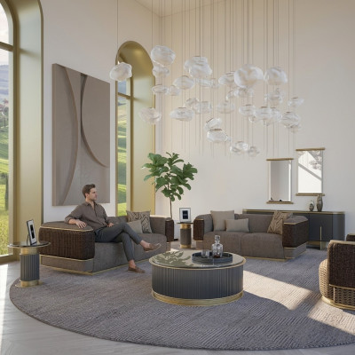 Wohnzimmer Polstermöbel Sofa Set Zweisitzer Dreisitzer Sofa Couch Luxus Sessel