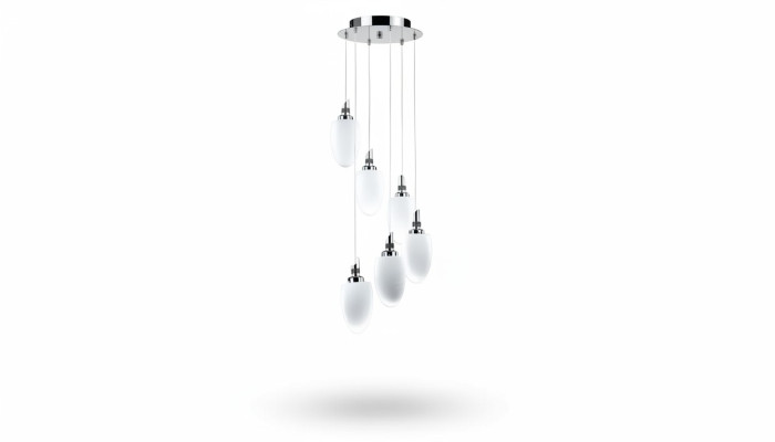 Deckenlampe Ein moderner weiß Glass Wohnzimmer Luxus 50x130 Chrome