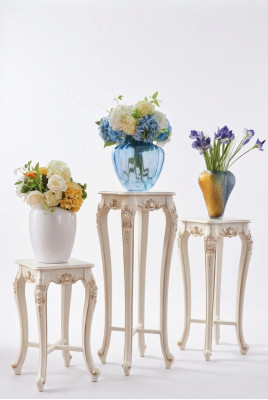 Blumenständer klassischer Stil Wohnzimmer Luxus Ständer Ablage Säule 3tlg