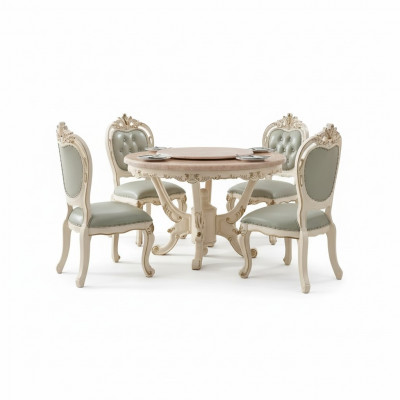 Esszimmer Set 7tlg Holz klassische Möbel Esstisch + 6x Stühle Luxus 