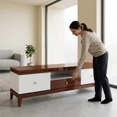 TV-Ständer im Wohnzimmer Fernsehständer Luxus Wohnzimmer möbel Holz rtv