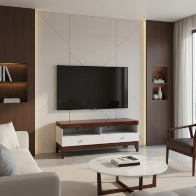Wohnzimmer tv Ständer Fernseher weiß Sideboard Schrank Möbel Holz