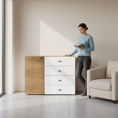 Moderne Kommode Luxus Sideboard Design Schlafzimmer weiße Holzmöbel