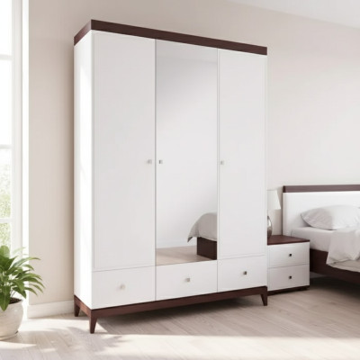 Designer Hochglanz Kleiderschrank Schränke Schlafzimmer Möbel Holz Luxus Weiß