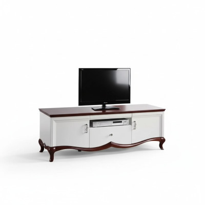 rtv Lowboard tv Ständer Sideboard Holz Luxus weiß Wohnzimmer Schrank
