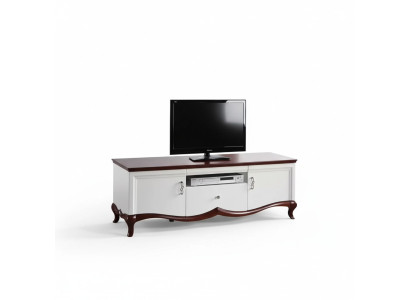 rtv Lowboard tv Ständer Sideboard Holz Luxus weiß Wohnzimmer Schrank