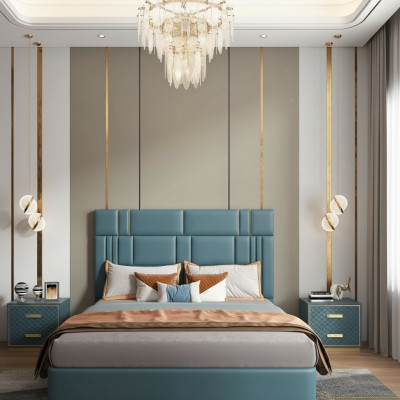 Luxus Schlafzimmer Bett Design Polster Doppel Hotel Betten Möbel 180x200