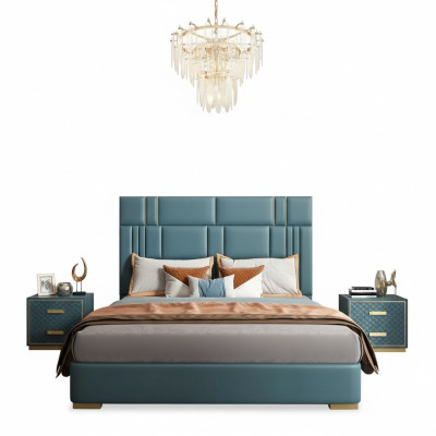 Luxus Schlafzimmer Bett Design Polster Doppel Hotel Betten Möbel 180x200