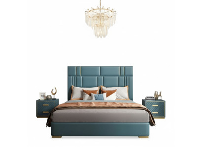 Luxus Schlafzimmer Bett Design Polster Doppel Hotel Betten Möbel 180x200