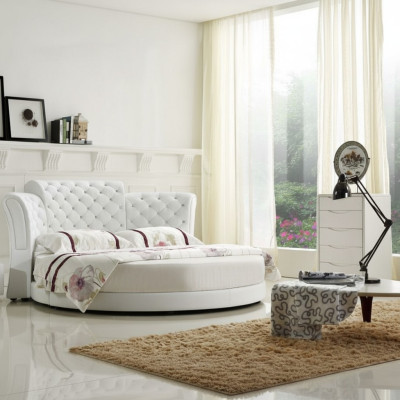 Rundes Bett Rund Design Betten Leder Doppel Luxus Hotel Gestell Schlaf Zimmer