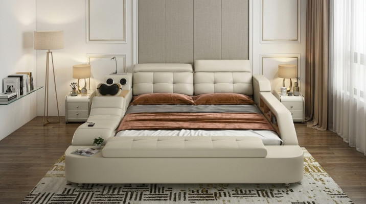 Multifunktion Bett Doppelbetten Modernes Bettgestell 180x200cm Neu