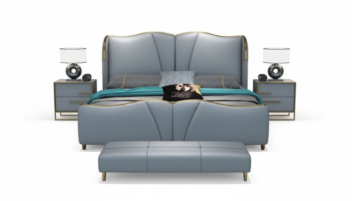 Bett Möbel Design Betten Doppelbett Luxus Schlafzimmer Holz neu